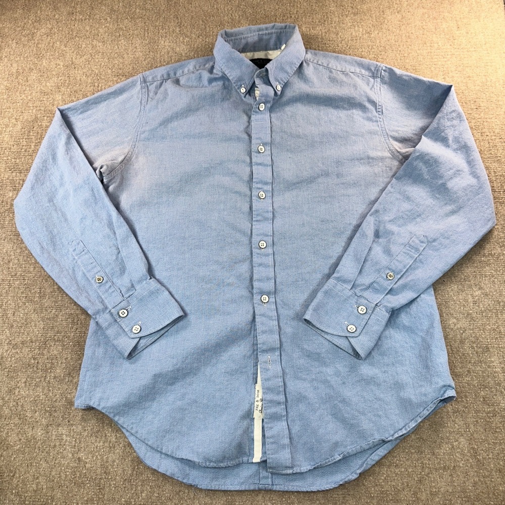 Rag & Bone Mens Fit 2 Light Blue Button Down Oxford Shirt Small S/P Long Sleeve